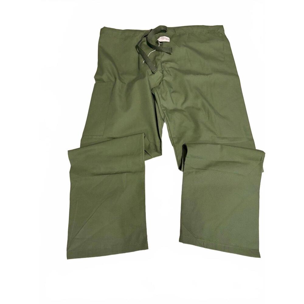 ALL HEART WOMENS SCRUB PANTS XS GREEN‎ NEW  DRAWSTRING